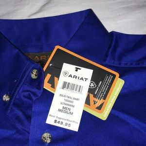 Ariat Western Shirt Mens Solid Twill Long Sleeve